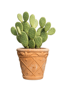 Preview: Massiver Terracottatopf aus Impruneta mit Ananasblatt-Dekor